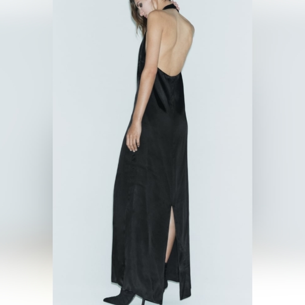 Zara Limited Edition Halter neck Formal Dress Made of Viscose blend